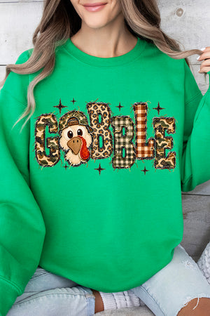 Gobble In Camo Heavy Blend Crew Sweatshirt