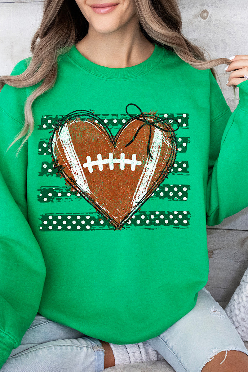Green Football Sweetheart Heavy Blend Crew Sweatshirt