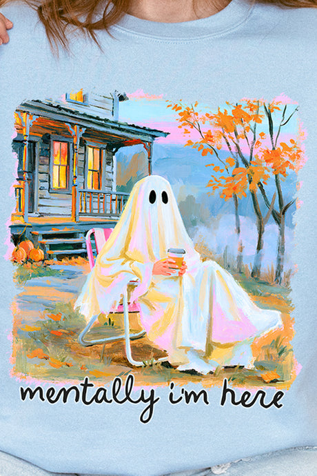 Ghost Mentally I'm Here Heavy Blend Crew Sweatshirt