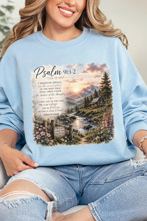 Scenic Psalm 91 Heavy Blend Crew Sweatshirt