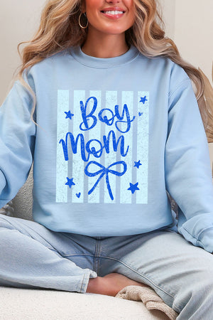 Striped Stars Boy Mom Heavy Blend Crew Sweatshirt