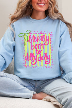 Swirls & Stripes Dilly Dally Heavy Blend Crew Sweatshirt