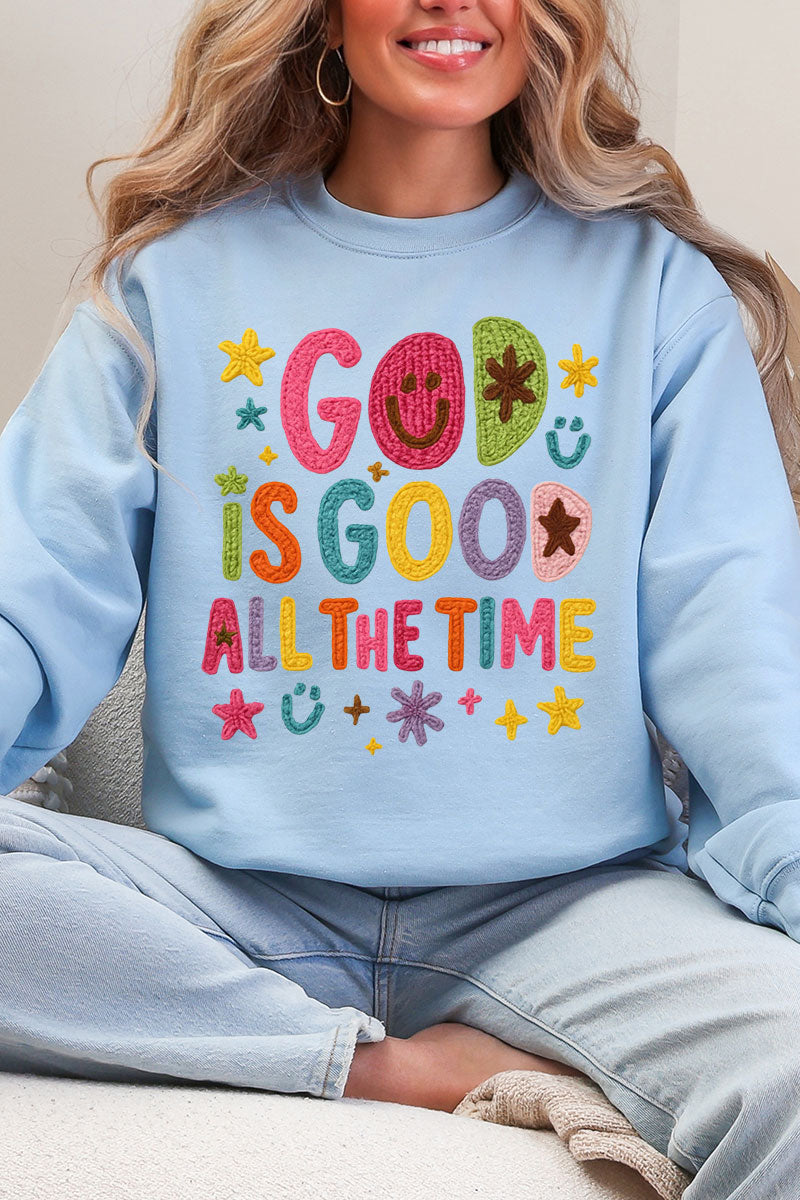 Faux Yarn God Is Good Heavy Blend Crew Sweatshirt