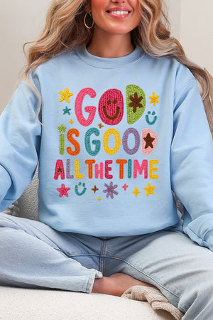 Faux Yarn God Is Good Heavy Blend Crew Sweatshirt