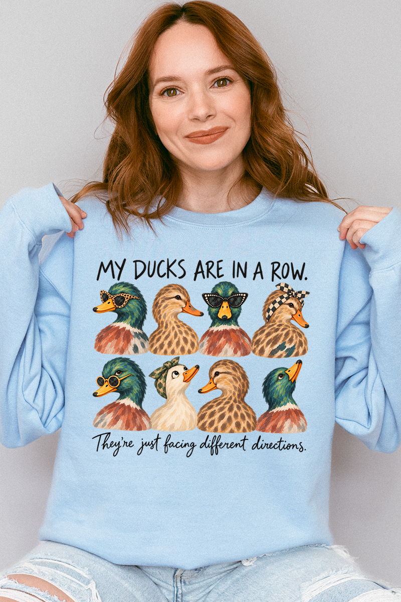 Ducks In A Row-Ish Heavy Blend Crew Sweatshirt