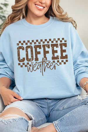Coffee Weather Vintage Check Heavy Blend Crew Sweatshirt