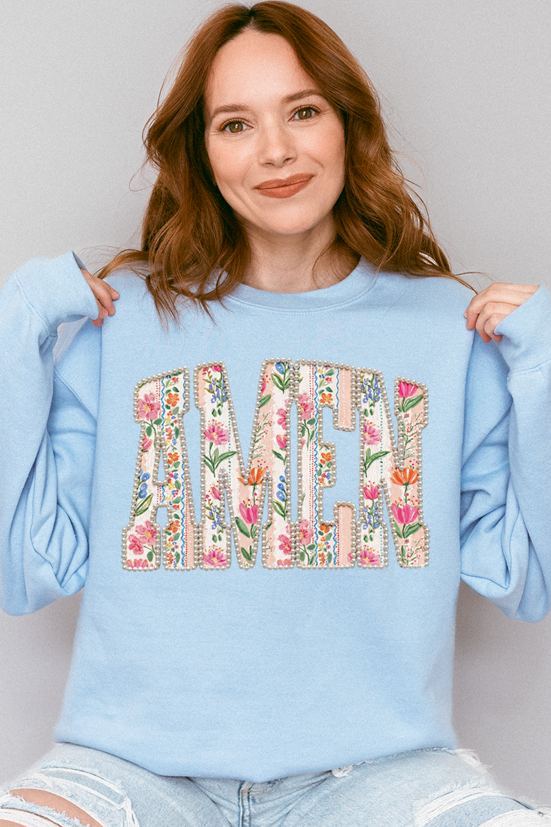 Pearls & Petals Amen Heavy Blend Crew Sweatshirt