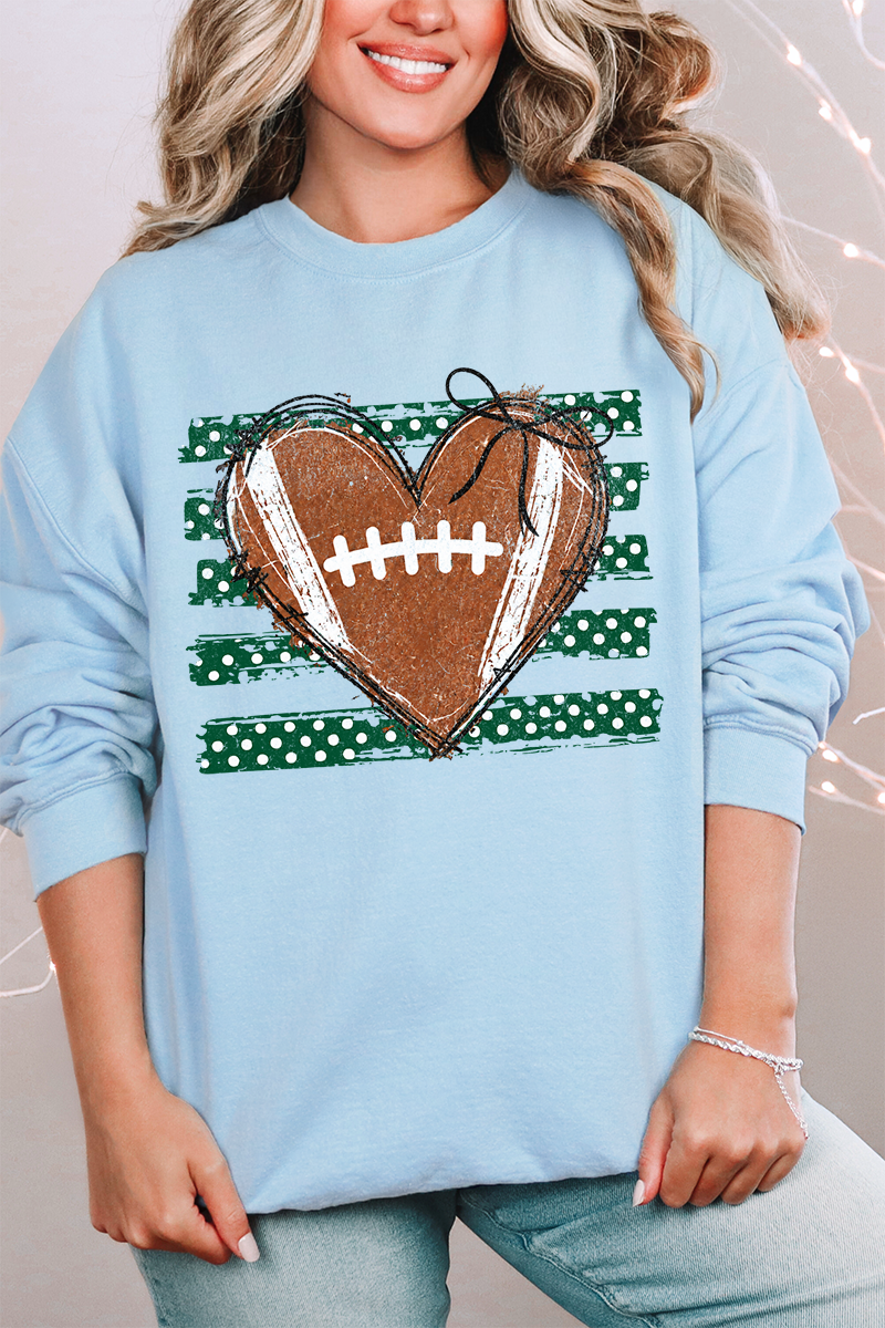 Green Football Sweetheart Heavy Blend Crew Sweatshirt