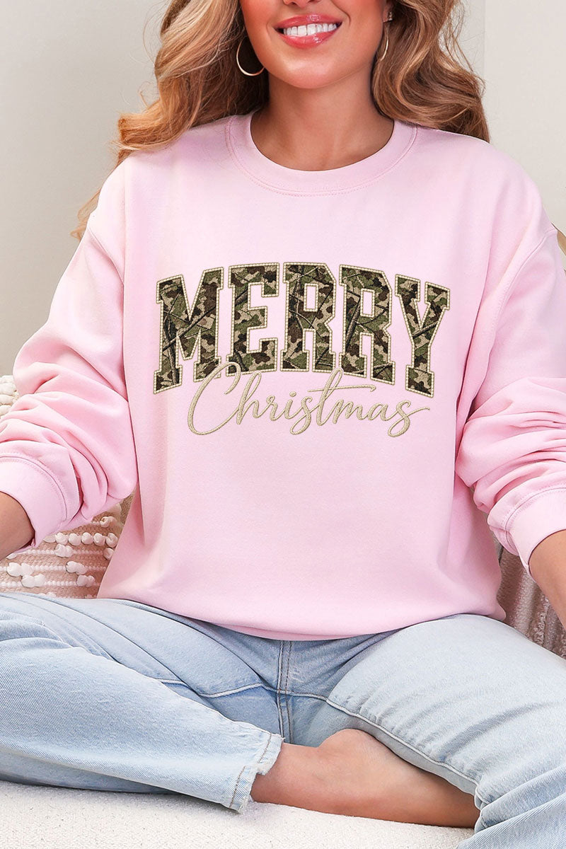 Camo Merry Christmas Heavy Blend Crew Sweatshirt