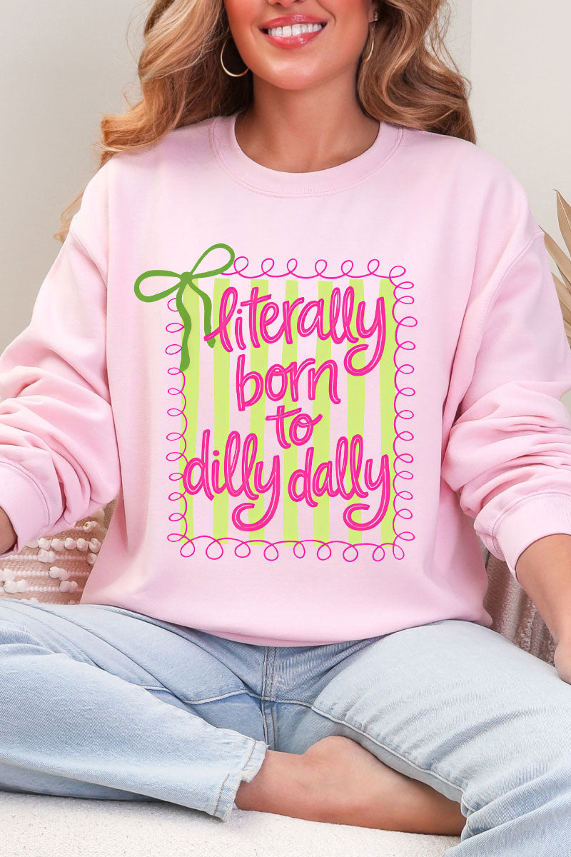 Swirls & Stripes Dilly Dally Heavy Blend Crew Sweatshirt