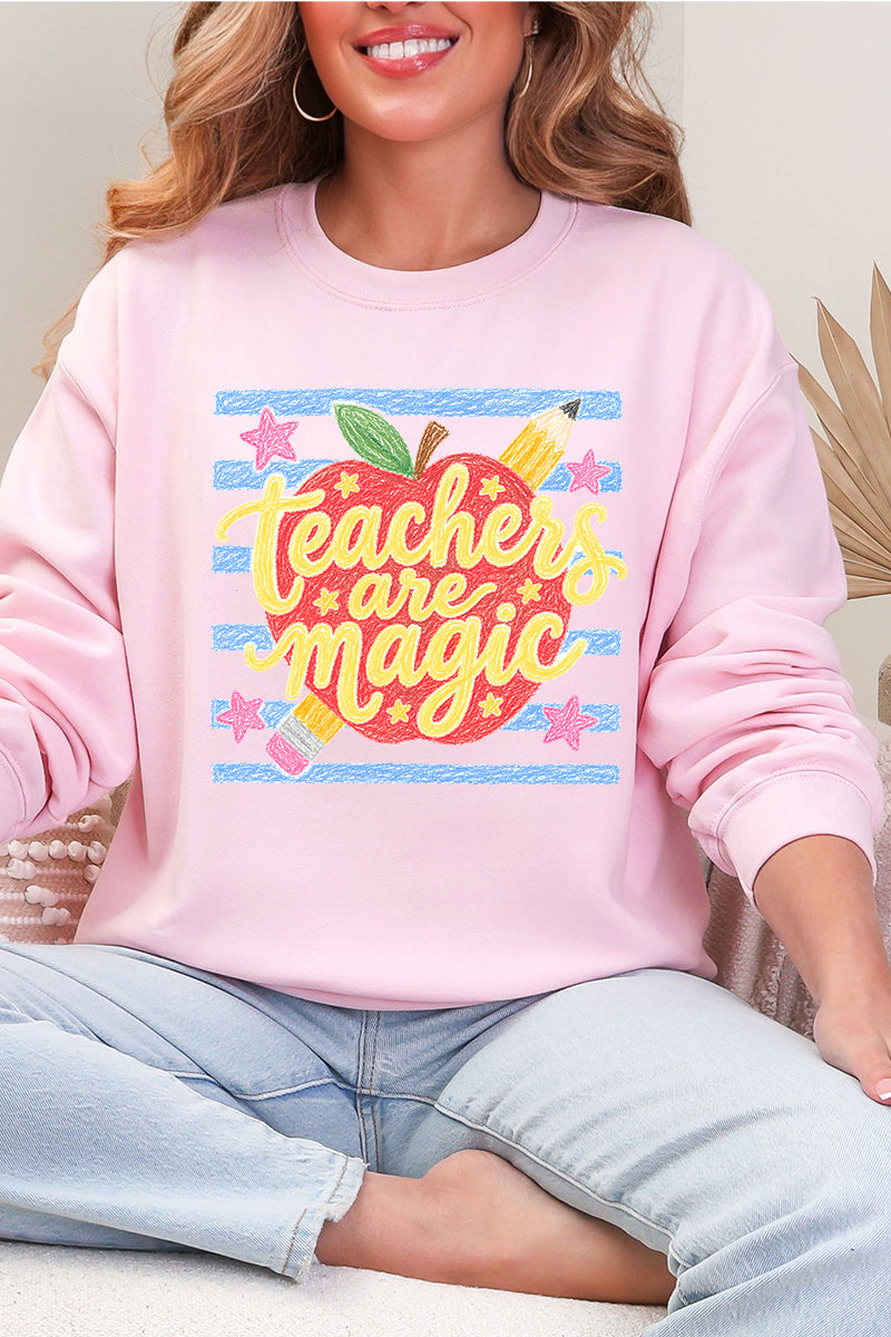 Teachers Are Magic Sketch Heavy Blend Crew Sweatshirt