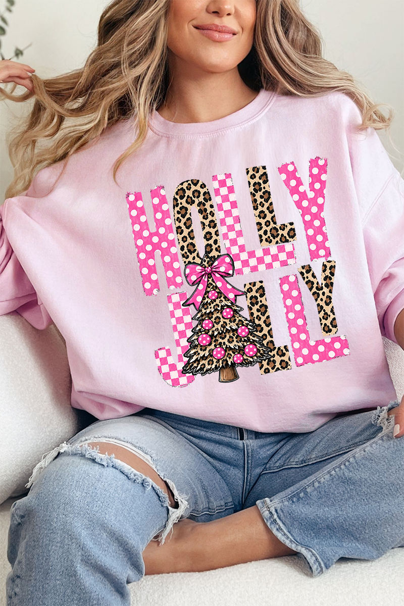 Wild & Pink Holly Jolly Heavy Blend Crew Sweatshirt