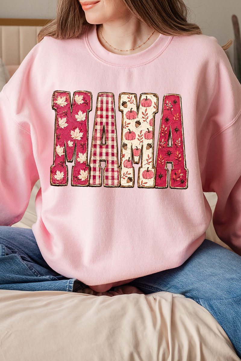 Pink Maplewood Mama Heavy Blend Crew Sweatshirt