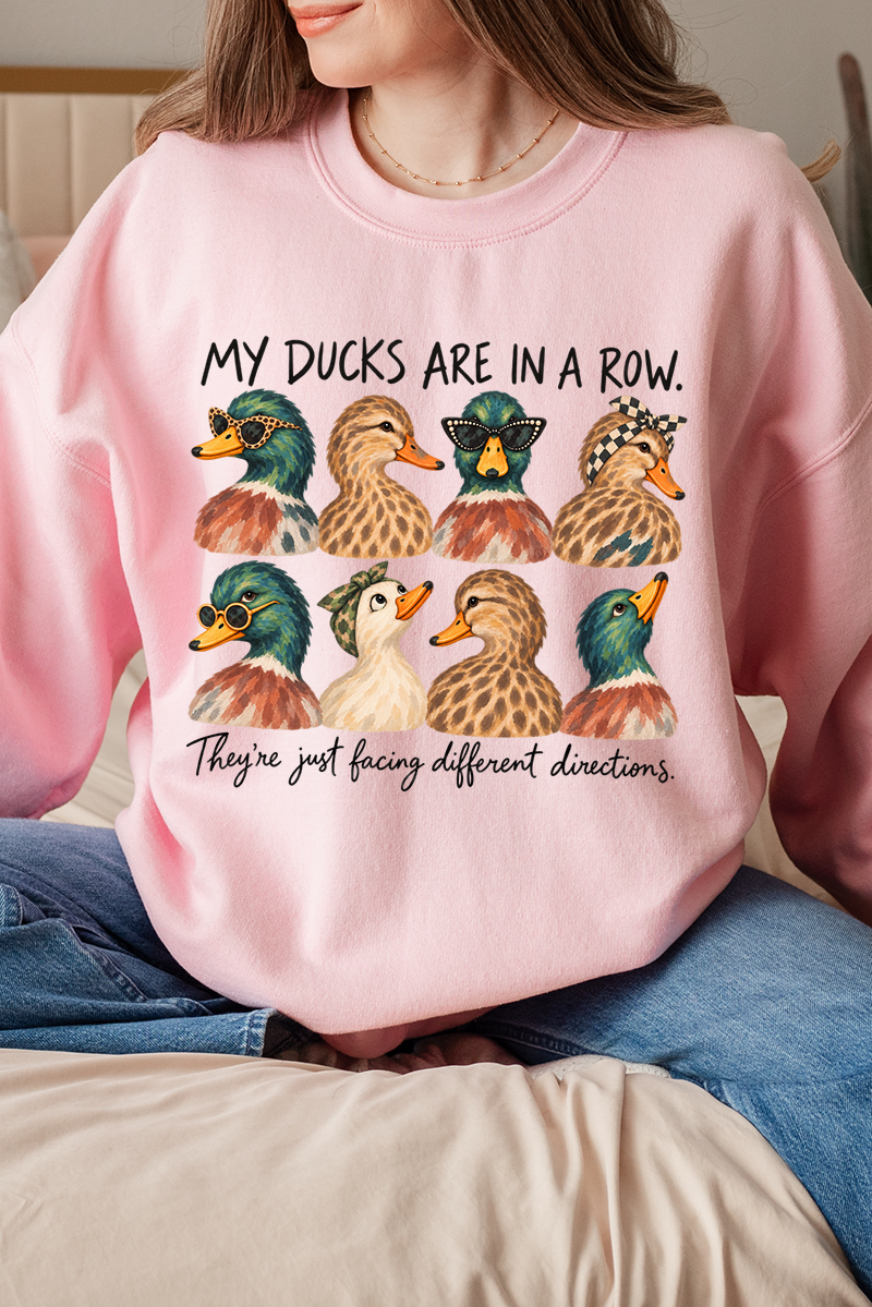 Ducks In A Row-Ish Heavy Blend Crew Sweatshirt