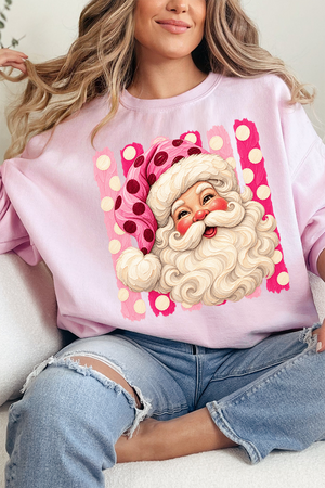 Pink Dot Jolly Santa Heavy Blend Crew Sweatshirt
