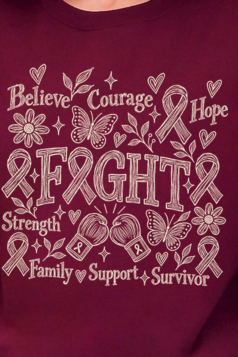 Fight Ribbon Sketch Heavy Blend Crew Sweatshirt