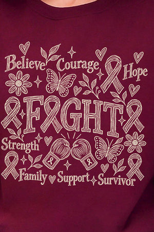 Fight Ribbon Sketch Heavy Blend Crew Sweatshirt