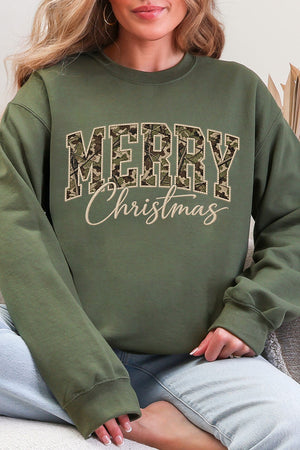 Camo Merry Christmas Heavy Blend Crew Sweatshirt