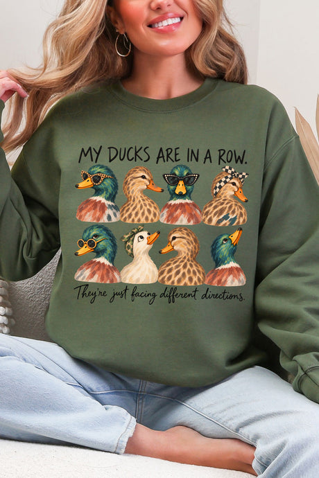 Ducks In A Row-Ish Heavy Blend Crew Sweatshirt