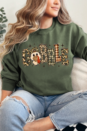 Gobble In Camo Heavy Blend Crew Sweatshirt