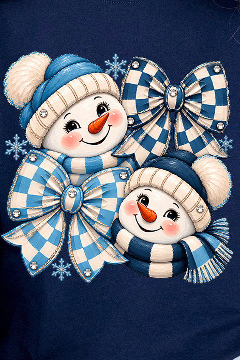Winter Check Snowmen Heavy Blend Crew Sweatshirt