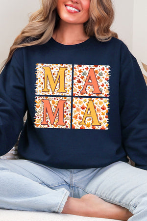 Falling Leaves Mama Heavy Blend Crew Sweatshirt