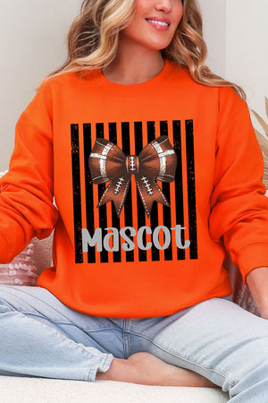 Personalized Black Varsity Bow Heavy Blend Crew Sweatshirt *Enter Mascot Name