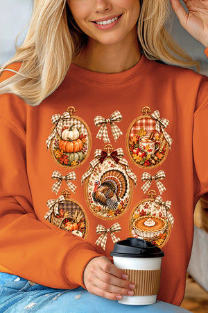 Thanksgiving Portraits Heavy Blend Crew Sweatshirt