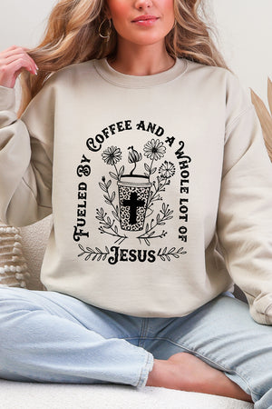 Black Coffee And A Whole Lotta Jesus Heavy Blend Crew Sweatshirt