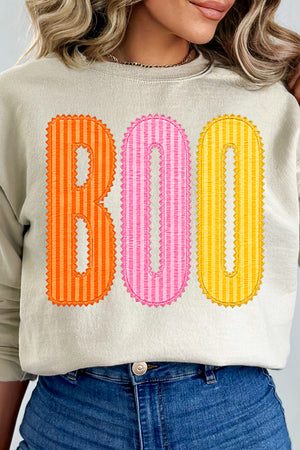 Candy Stripe Boo Heavy Blend Crew Sweatshirt