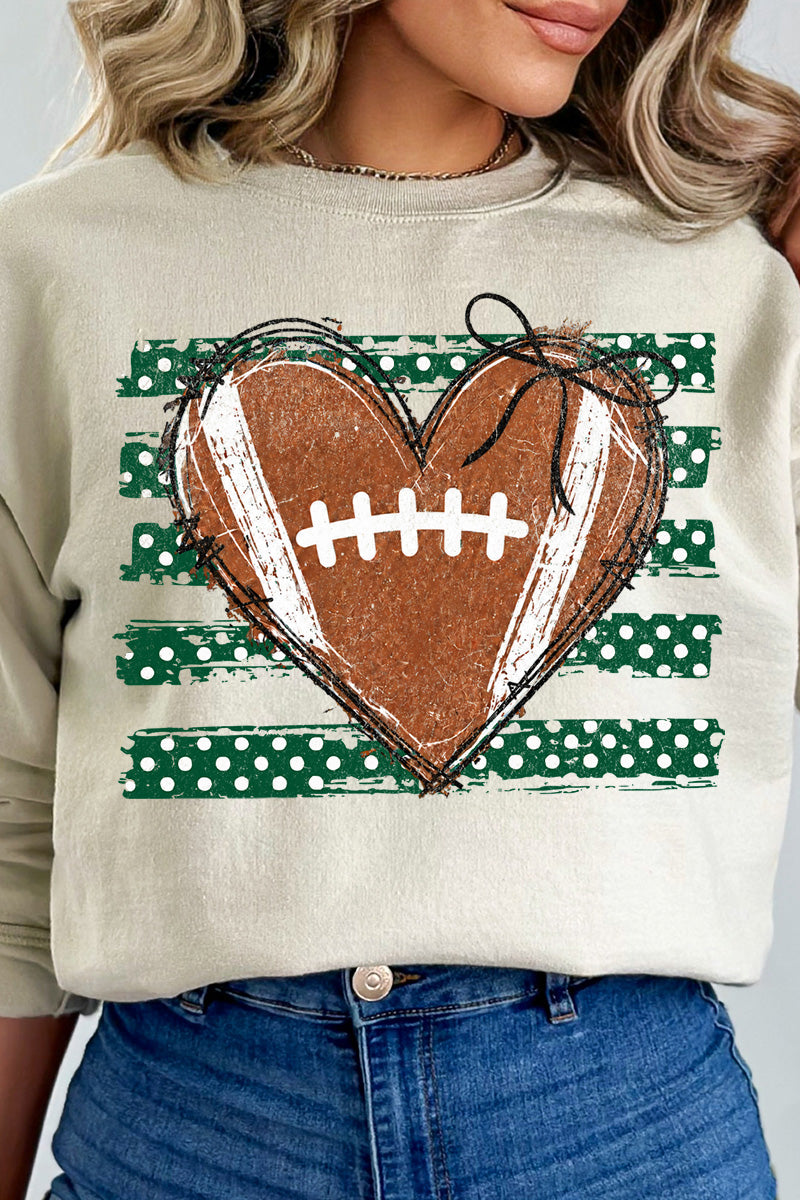 Green Football Sweetheart Heavy Blend Crew Sweatshirt