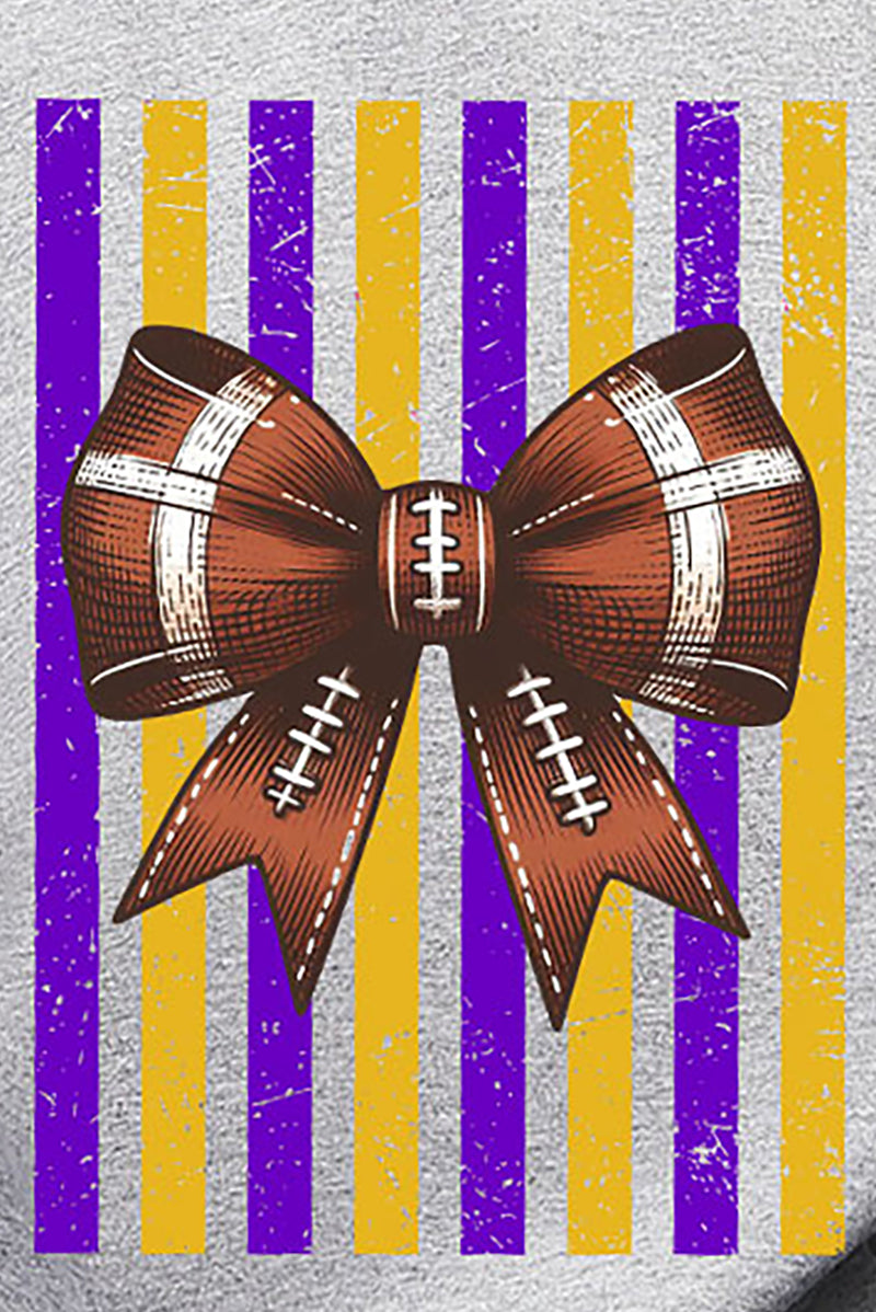 Purple & Yellow Gold Varsity Bow Heavy Blend Crew Sweatshirt