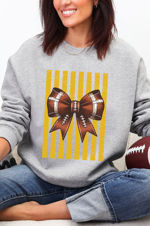 Yellow Gold Varsity Bow Heavy Blend Crew Sweatshirt