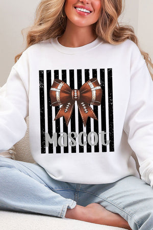 Personalized Black Varsity Bow Heavy Blend Crew Sweatshirt *Enter Mascot Name