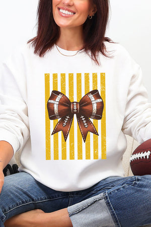 Yellow Gold Varsity Bow Heavy Blend Crew Sweatshirt
