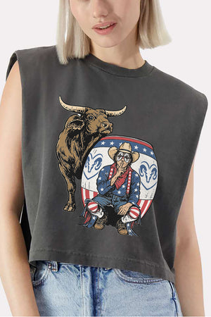 American Rodeo Clown Women's Garment-Dyed Heavyweight Muscle Tee
