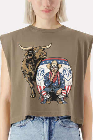 American Rodeo Clown Women's Garment-Dyed Heavyweight Muscle Tee