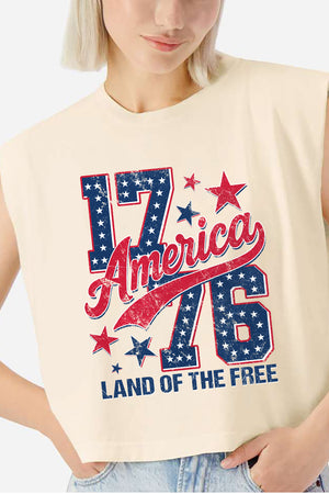 1776 Retro Women's Garment-Dyed Heavyweight Muscle Tee
