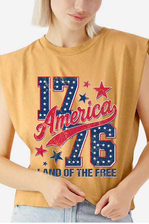 1776 Retro Women's Garment-Dyed Heavyweight Muscle Tee