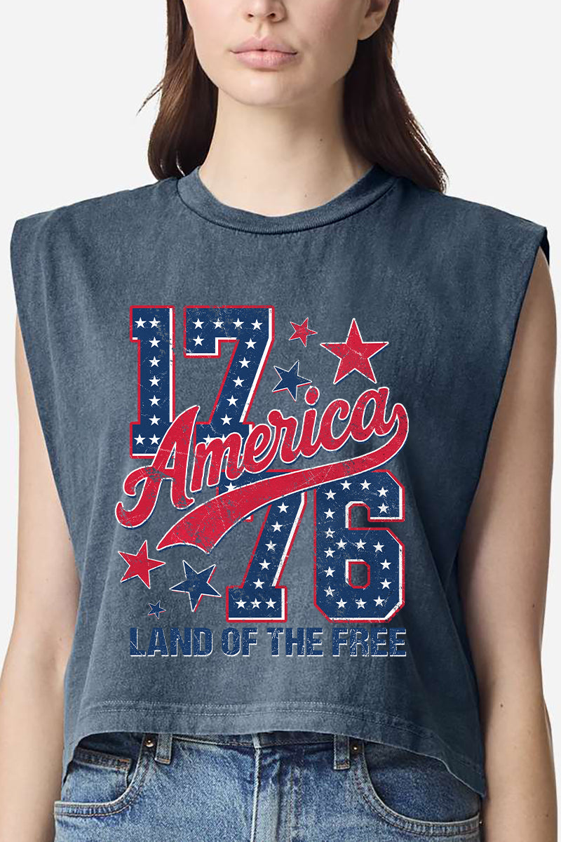 1776 Retro Women's Garment-Dyed Heavyweight Muscle Tee