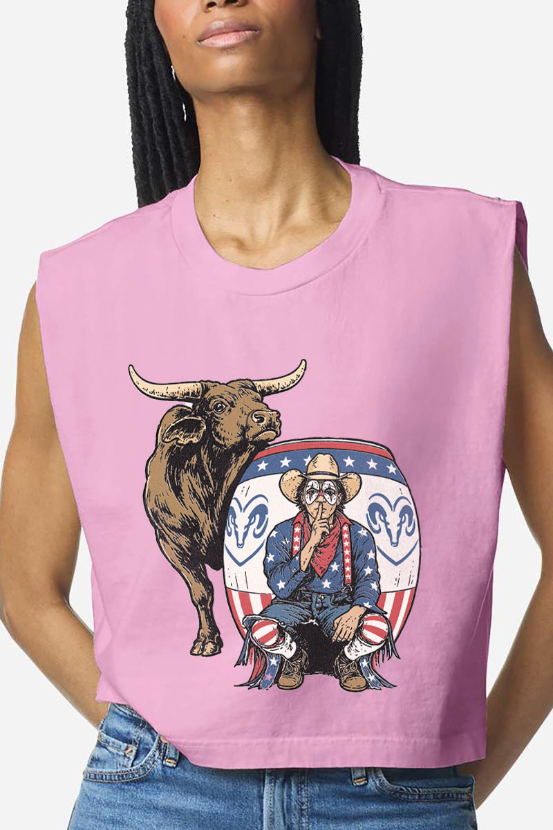 American Rodeo Clown Women's Garment-Dyed Heavyweight Muscle Tee