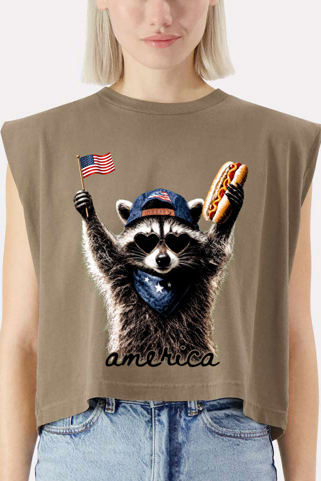 America's Backyard BBQ Bandit Women's Garment-Dyed Heavyweight Muscle Tee