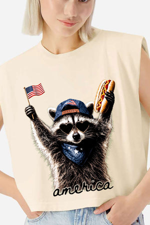 America's Backyard BBQ Bandit Women's Garment-Dyed Heavyweight Muscle Tee