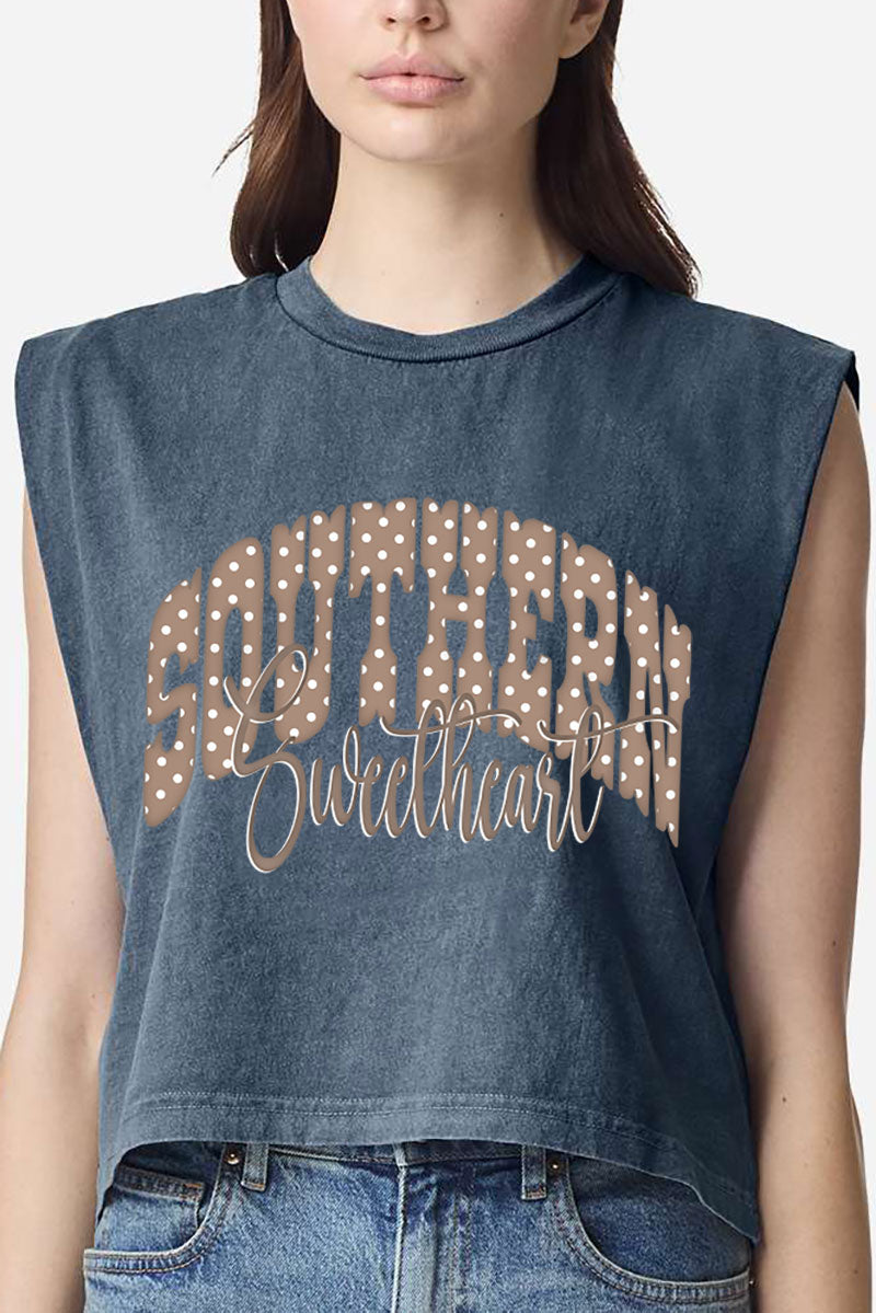 Southern Sweetheart Women's Garment-Dyed Heavyweight Muscle Tee