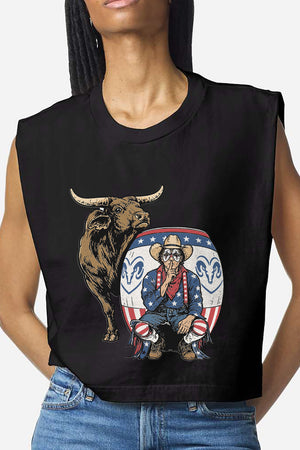 American Rodeo Clown Women's Garment-Dyed Heavyweight Muscle Tee