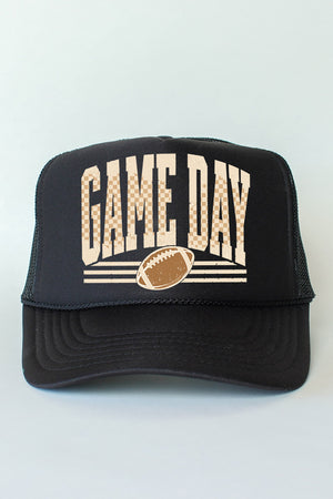 Checkered Taupe Game Day Otto Foam Front Trucker Hat