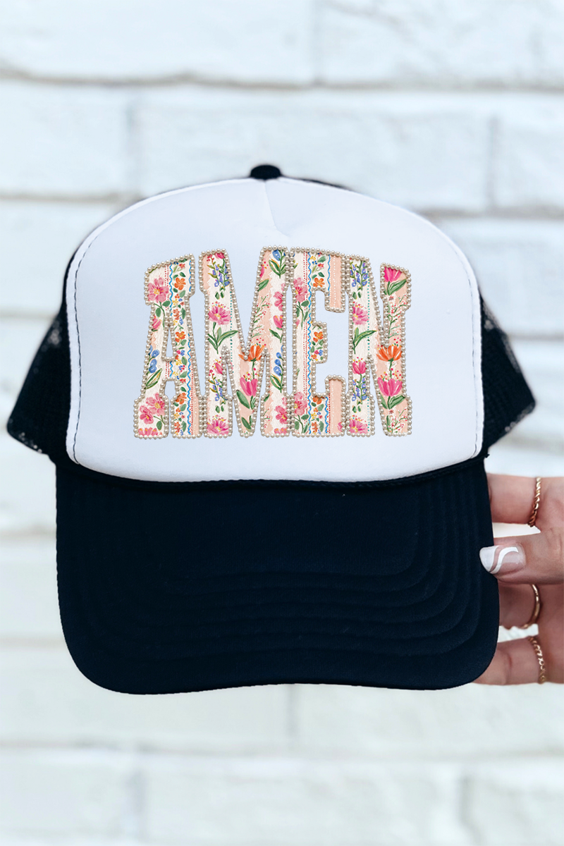 Pearls & Petals Amen Otto Foam Front Trucker Hat