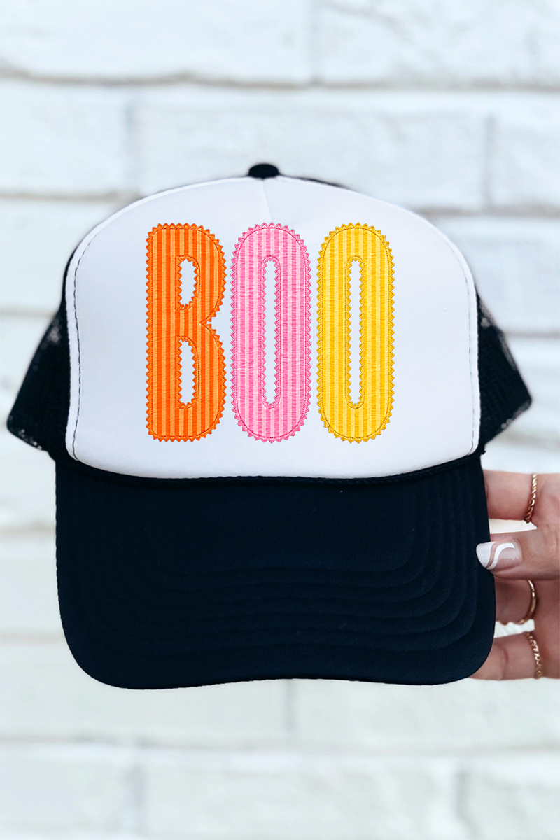 Candy Stripe Boo Otto Foam Front Trucker Hat