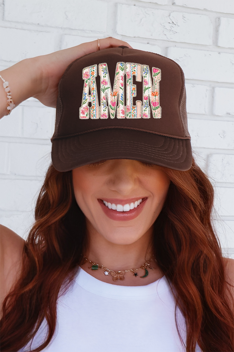 Pearls & Petals Amen Otto Foam Front Trucker Hat