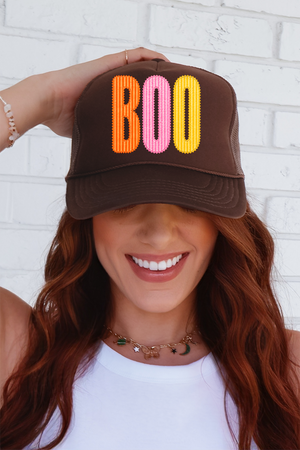 Candy Stripe Boo Otto Foam Front Trucker Hat